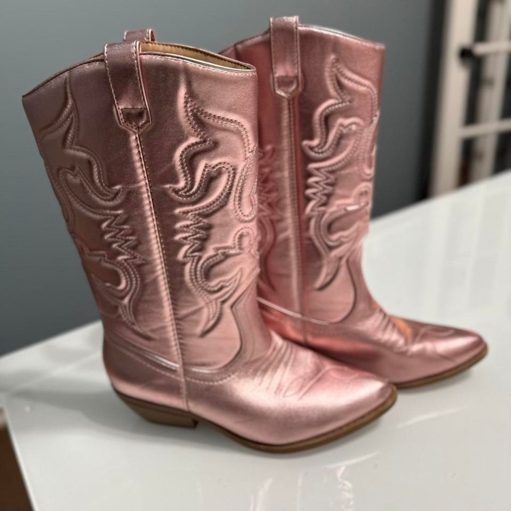 Soda Pink Metallic‎ Cowboy Boots | 8.5 | Western Cowgirl Y2K